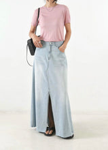 將圖片載入圖庫檢視器 Denim Cotton Maxi Skirt