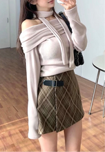 Load image into Gallery viewer, Belted Plaid Skort