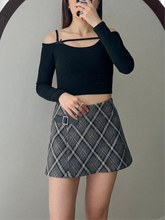 Load image into Gallery viewer, Belted Plaid Skort