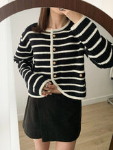 Load image into Gallery viewer, Striped Button Up Cardigan