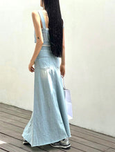 將圖片載入圖庫檢視器 Denim Cotton Maxi Skirt