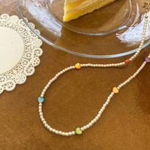 Load image into Gallery viewer, Colourful Heart Pearl Necklace