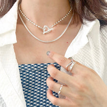 Load image into Gallery viewer, Heart Chain Dot Necklace