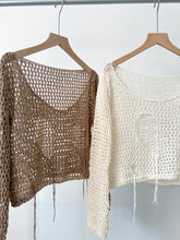Load image into Gallery viewer, Ripped Mesh Knit Top