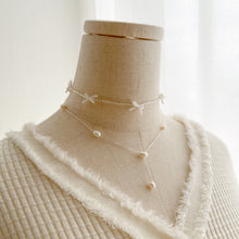 Load image into Gallery viewer, Mini Ribbon Pearl Necklace