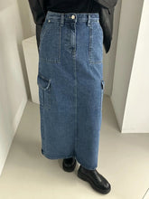 將圖片載入圖庫檢視器 Pocket Denim Slit Skirt