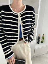 Load image into Gallery viewer, Striped Button Up Cardigan