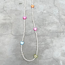 Load image into Gallery viewer, Colourful Heart Pearl Necklace