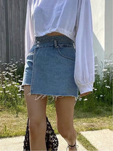 將圖片載入圖庫檢視器 Uneven Denim Skirt Pants
