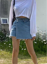 將圖片載入圖庫檢視器 Uneven Denim Skirt Pants