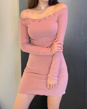 Load image into Gallery viewer, Off Shoulder Ruffle Dress