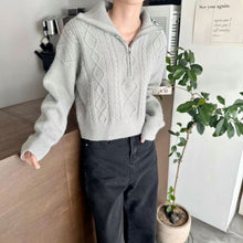 Load image into Gallery viewer, Cozy Zipper Knit Top