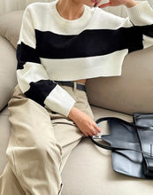 Load image into Gallery viewer, Striped Cropped Sweater