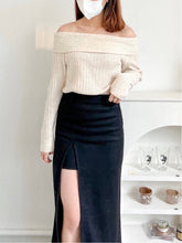 Load image into Gallery viewer, Oatmeal Shoulder Top