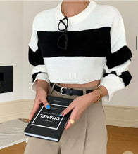 Load image into Gallery viewer, Striped Cropped Sweater