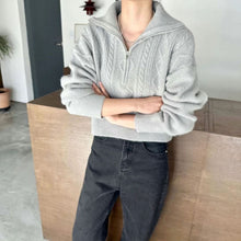 Load image into Gallery viewer, Cozy Zipper Knit Top