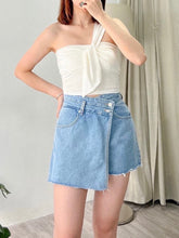 將圖片載入圖庫檢視器 Uneven Denim Skirt Pants