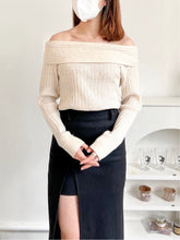 Load image into Gallery viewer, Oatmeal Shoulder Top