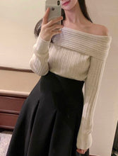 Load image into Gallery viewer, Oatmeal Shoulder Top