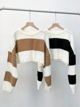 Load image into Gallery viewer, Striped Cropped Sweater