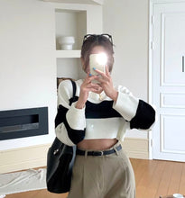 Load image into Gallery viewer, Striped Cropped Sweater
