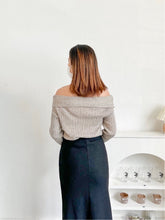 Load image into Gallery viewer, Oatmeal Shoulder Top