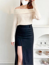 Load image into Gallery viewer, Oatmeal Shoulder Top