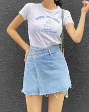 將圖片載入圖庫檢視器 Uneven Denim Skirt Pants