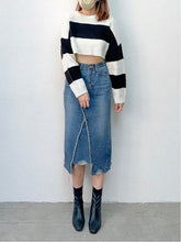 Load image into Gallery viewer, Striped Cropped Sweater