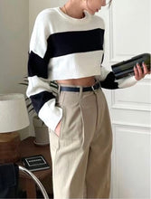 Load image into Gallery viewer, Striped Cropped Sweater