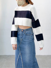 Load image into Gallery viewer, Striped Cropped Sweater