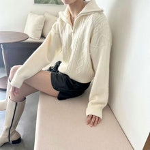 Load image into Gallery viewer, Cozy Zipper Knit Top