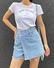 將圖片載入圖庫檢視器 Uneven Denim Skirt Pants
