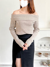 Load image into Gallery viewer, Oatmeal Shoulder Top