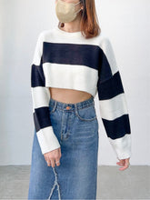 Load image into Gallery viewer, Striped Cropped Sweater