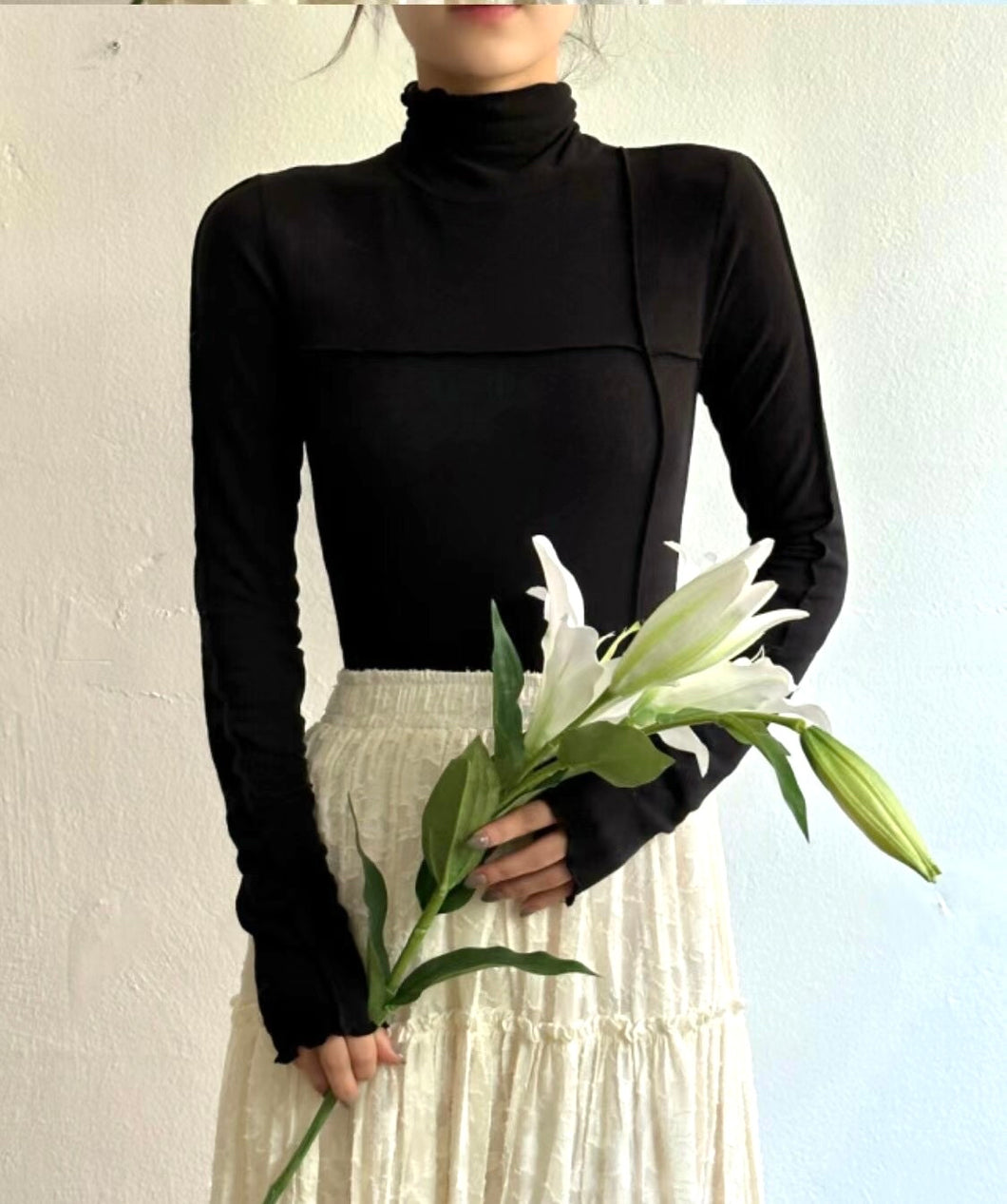 Cross Lines Ruffle Top