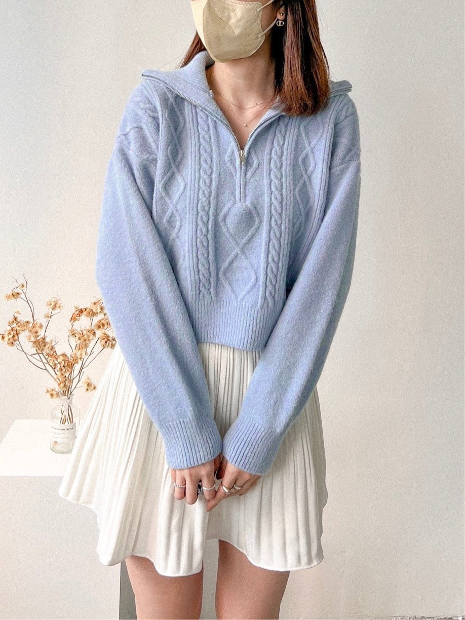 Cozy Zipper Knit Top