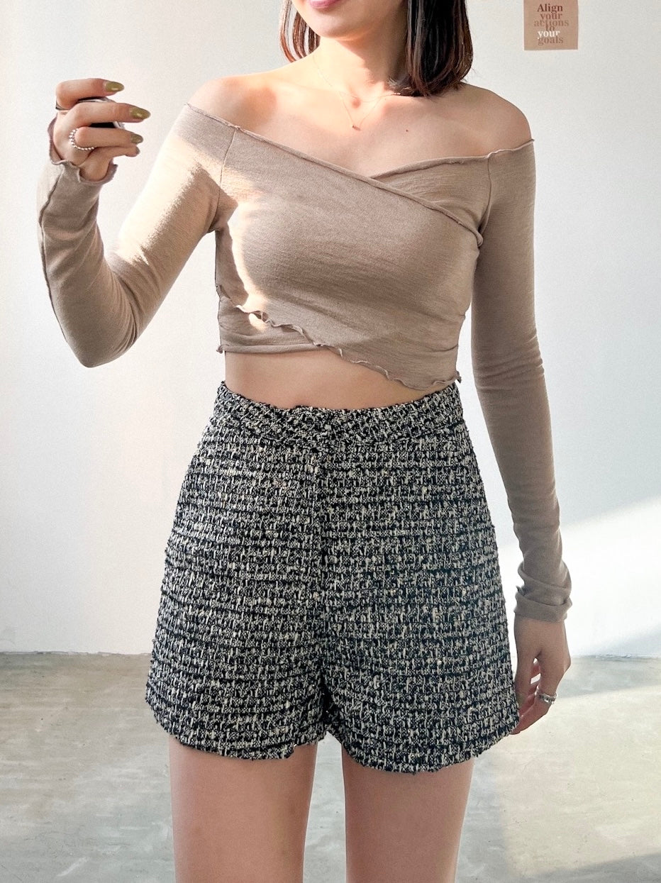 Golden Tweed Shorts