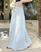 Load image into Gallery viewer, Denim Cotton Maxi Skirt
