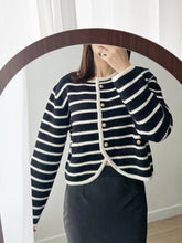 Load image into Gallery viewer, Striped Button Up Cardigan
