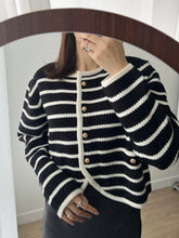 Load image into Gallery viewer, Striped Button Up Cardigan
