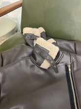 Load image into Gallery viewer, Fluffy PU Leather Jacket
