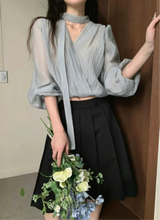 將圖片載入圖庫檢視器 Ribbon Sheer Blouse
