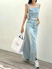 Load image into Gallery viewer, Denim Cotton Maxi Skirt
