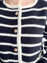 Load image into Gallery viewer, Striped Button Up Cardigan
