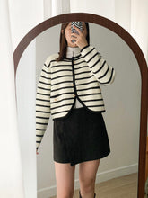 Load image into Gallery viewer, Striped Button Up Cardigan
