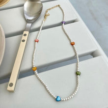 Load image into Gallery viewer, Colourful Heart Pearl Necklace

