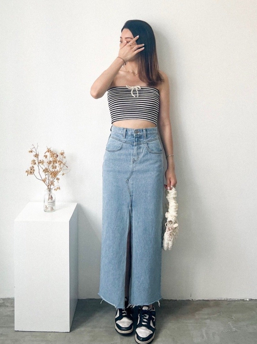 Heidi Denim Slit Skirt