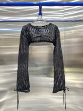 Load image into Gallery viewer, Mesh Ribbon Cropped Top
