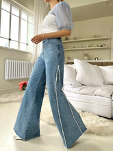 Load image into Gallery viewer, Lines Flared Jeans
